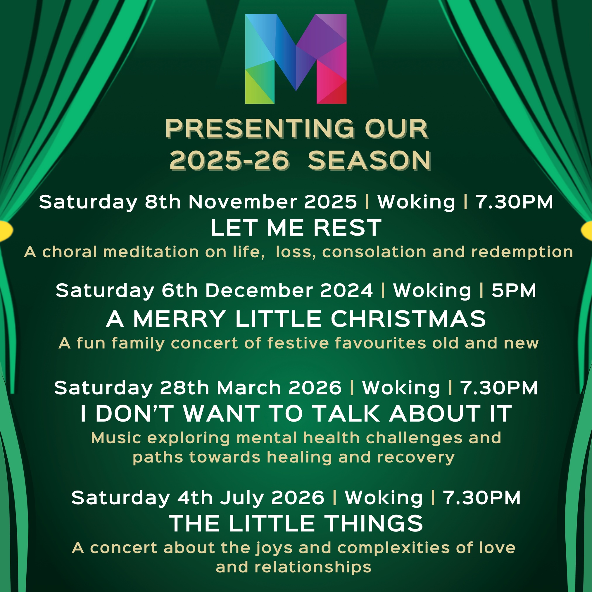 Mosaic concert dates for your diary Mosaic concert dates for your diary