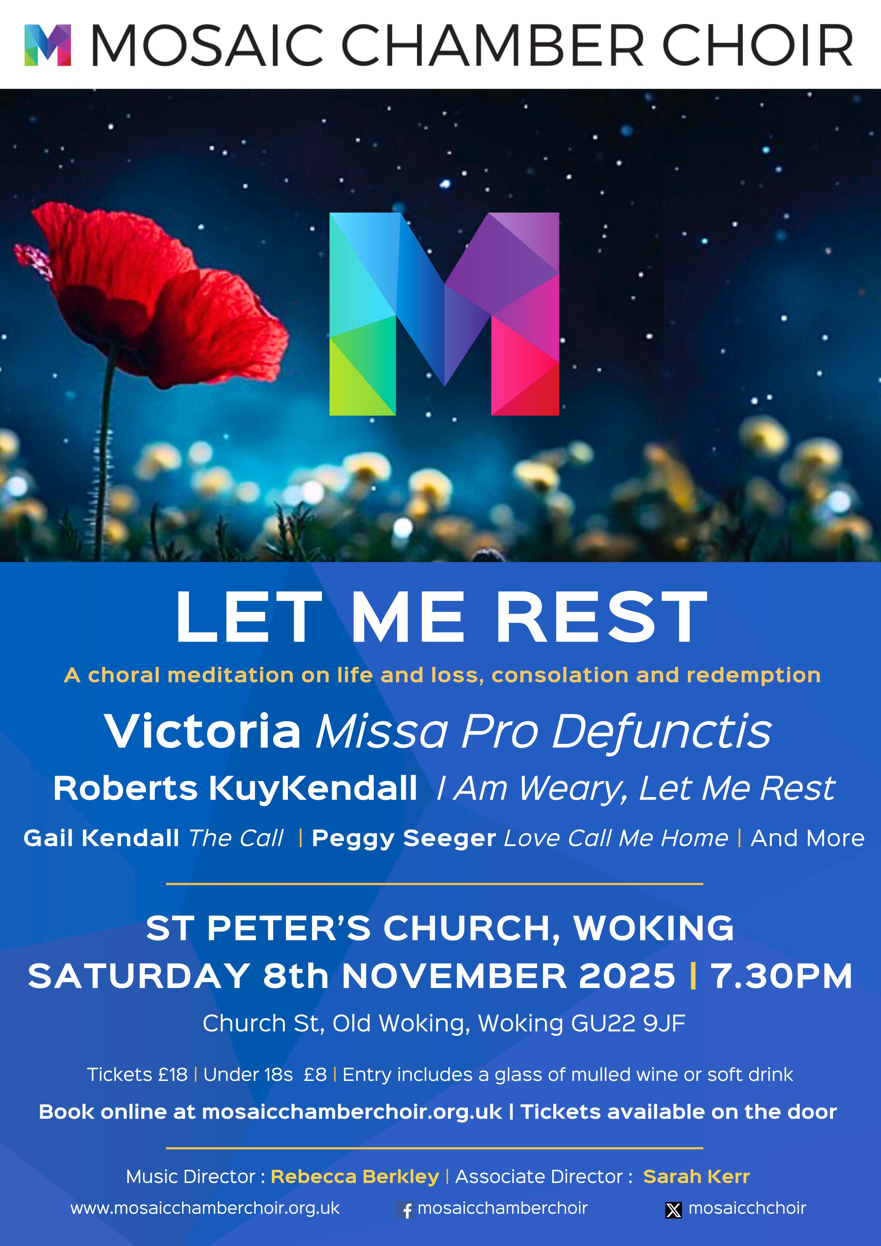 Mosaic Autumn Concert - Let me rest - November 8th 2025 - St Peter's Old Woking Mosaic Autumn Concert - Let me rest - November 8th 2025 - St Peter's Old Woking